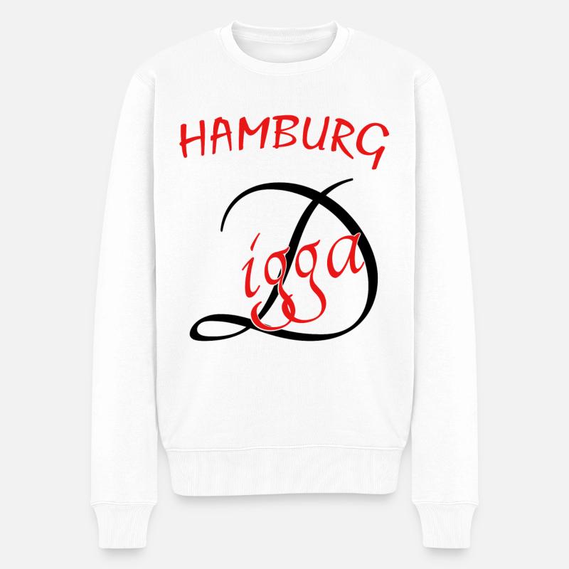 Hamburg Digga - Männer Premium Bio Pullover - Weiß