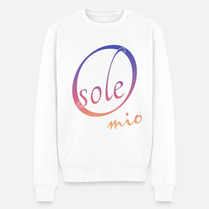 O sole mio - Männer Premium Bio Pullover - Weiß