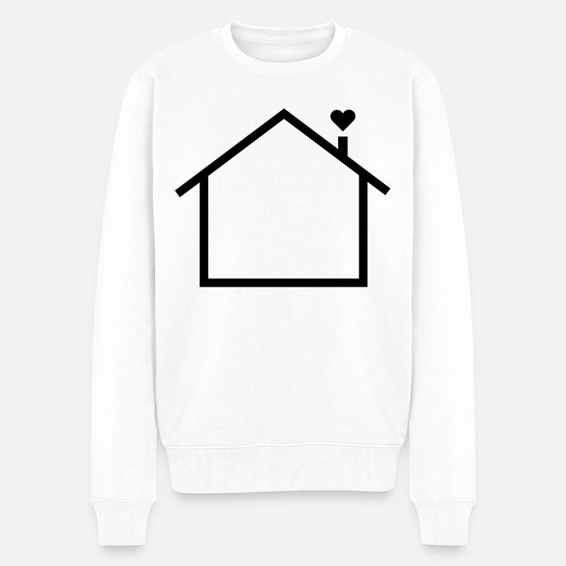 Maison simple avec coeur - Pull Premium bio Homme - blanc