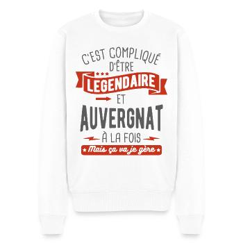 légendaire et auvergnat - Pull Premium bio Homme - blanc - Devant - Thijin (182cm)