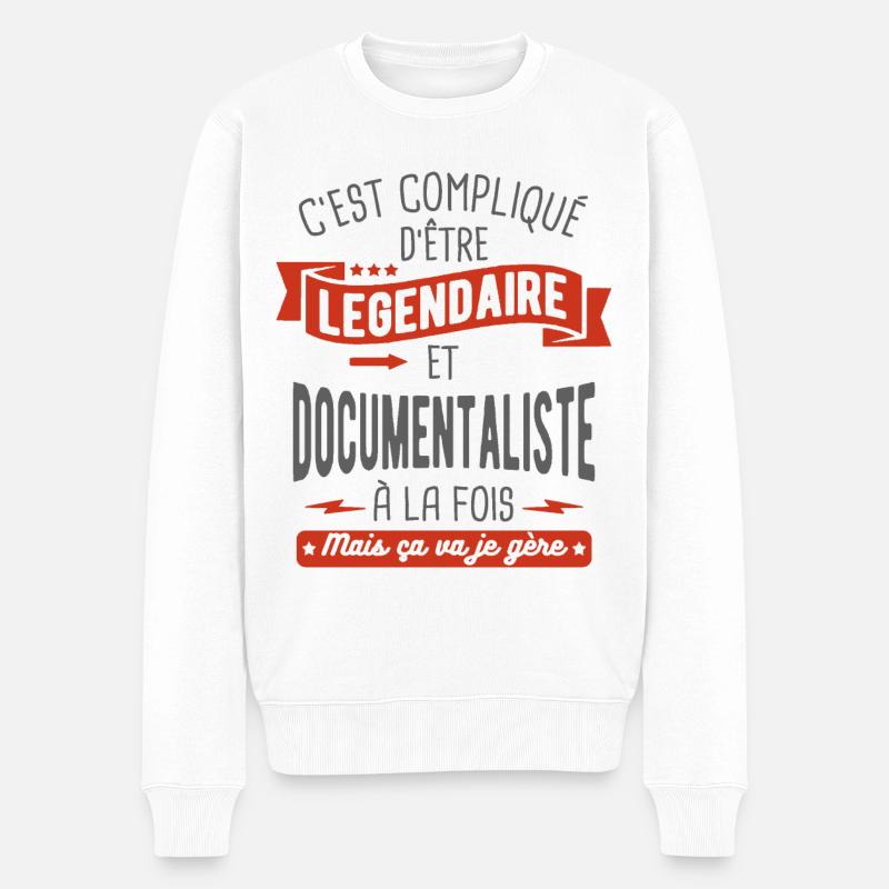 légendaire et documentaliste - Pull Premium bio Homme - blanc