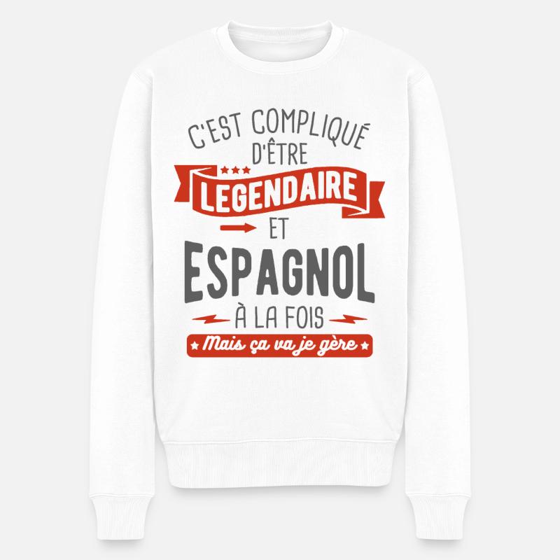 légendaire et espagnol - Pull Premium bio Homme - blanc