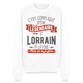légendaire et lorrain - Pull Premium bio Homme - blanc - Devant - Thijin (182cm)