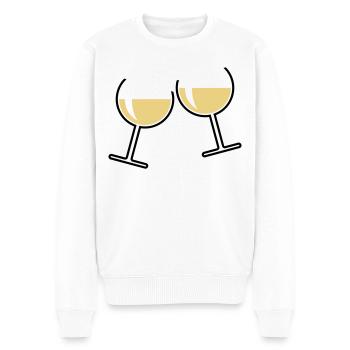 2 verres à vin blanc (vin blanc / vin / rond ouvert 2C) - Pull Premium bio Homme - blanc - Devant - Thijin (182cm)