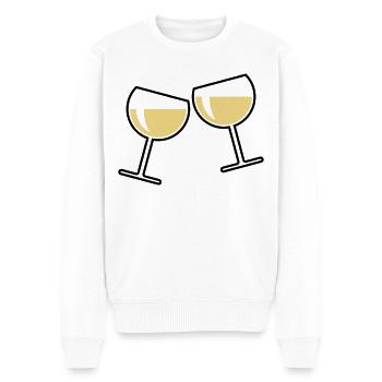2 verres à vin blanc (vin blanc / vin / rond à / 2C) - Pull Premium bio Homme - blanc - Devant - Thijin (182cm)