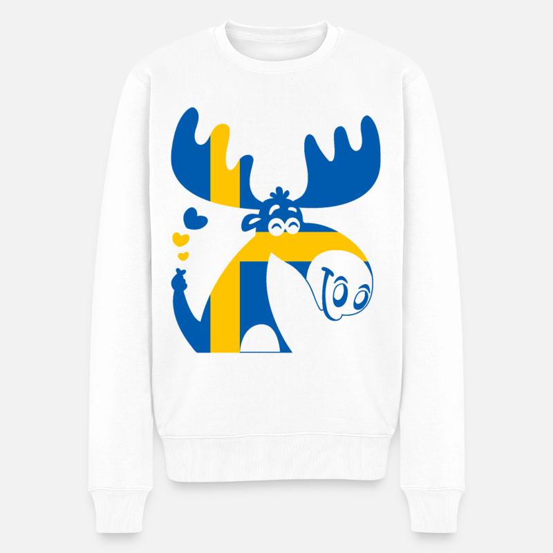 MOSESE DRAPEAU DE LA SUÈDE - Pull Premium bio Homme - blanc