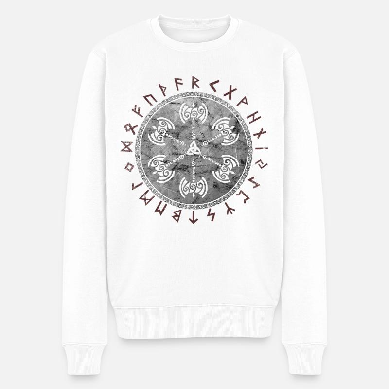 Celtic Viking Vegvisir Compass Viking - Pull Premium bio Homme - blanc