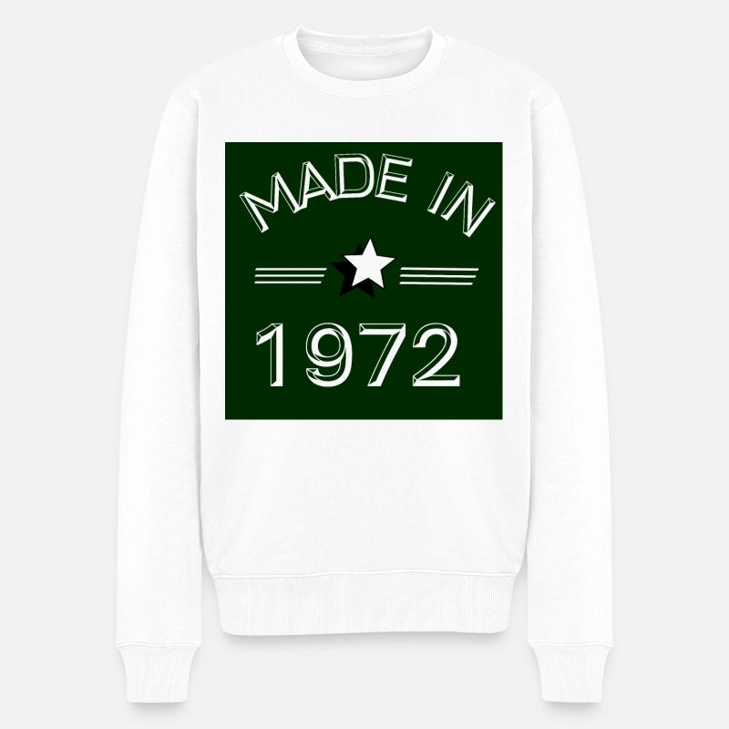 Jahrgang 1972 - Männer Premium Bio Pullover - Weiß