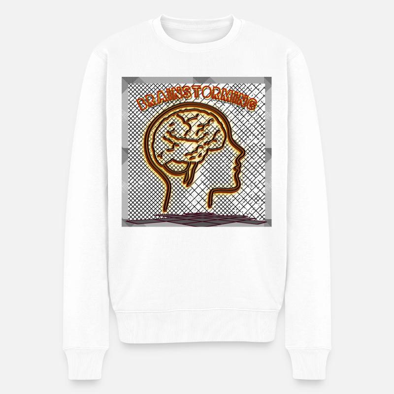 Brainstorming - Abbild - 2023 - Männer Premium Bio Pullover - Weiß