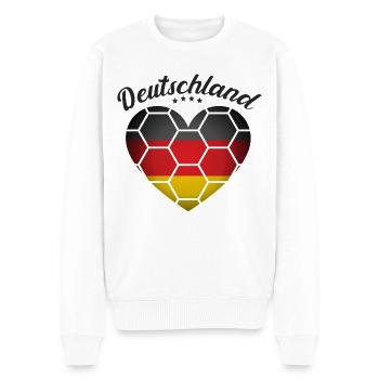 Fußball Deutschland Trikot Fanartikel Deutschland - Männer Premium Bio Pullover - Weiß - Vorne - Thijin (182cm)