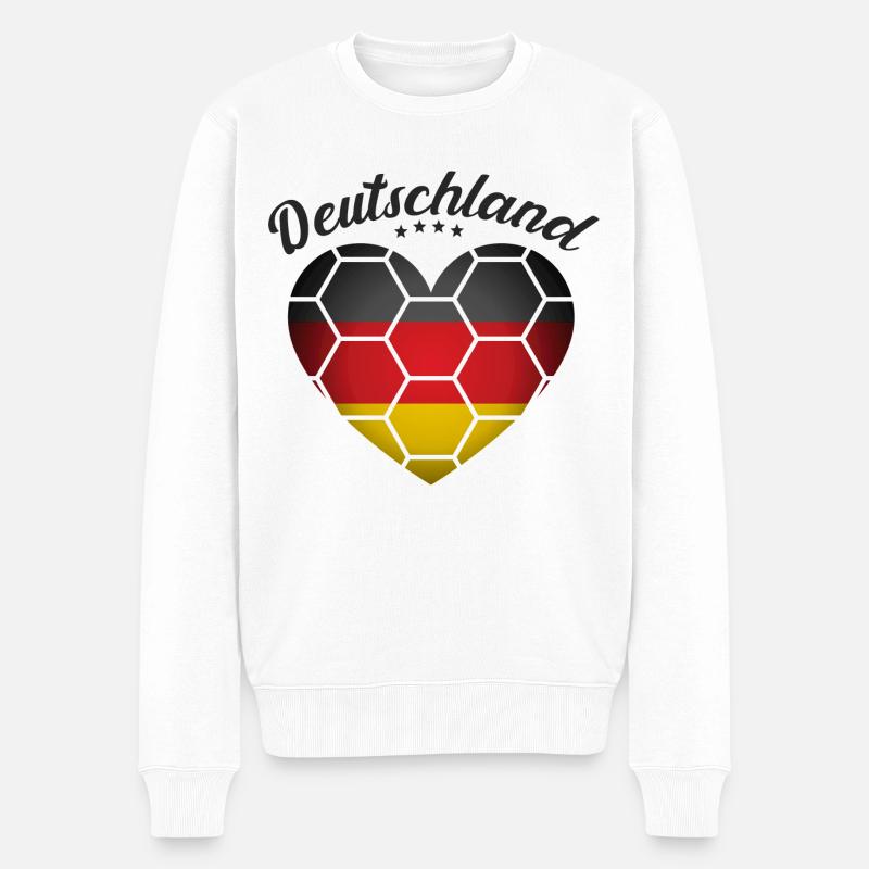 Fußball Deutschland Trikot Fanartikel Deutschland - Männer Premium Bio Pullover - Weiß