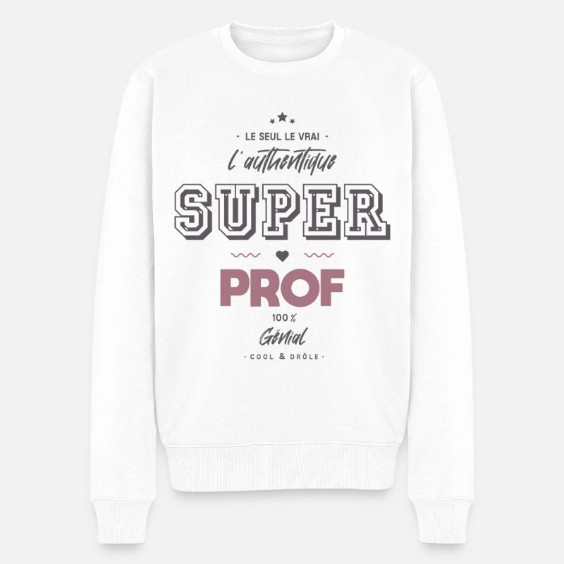 L authentique super prof - Pull Premium bio Homme - blanc