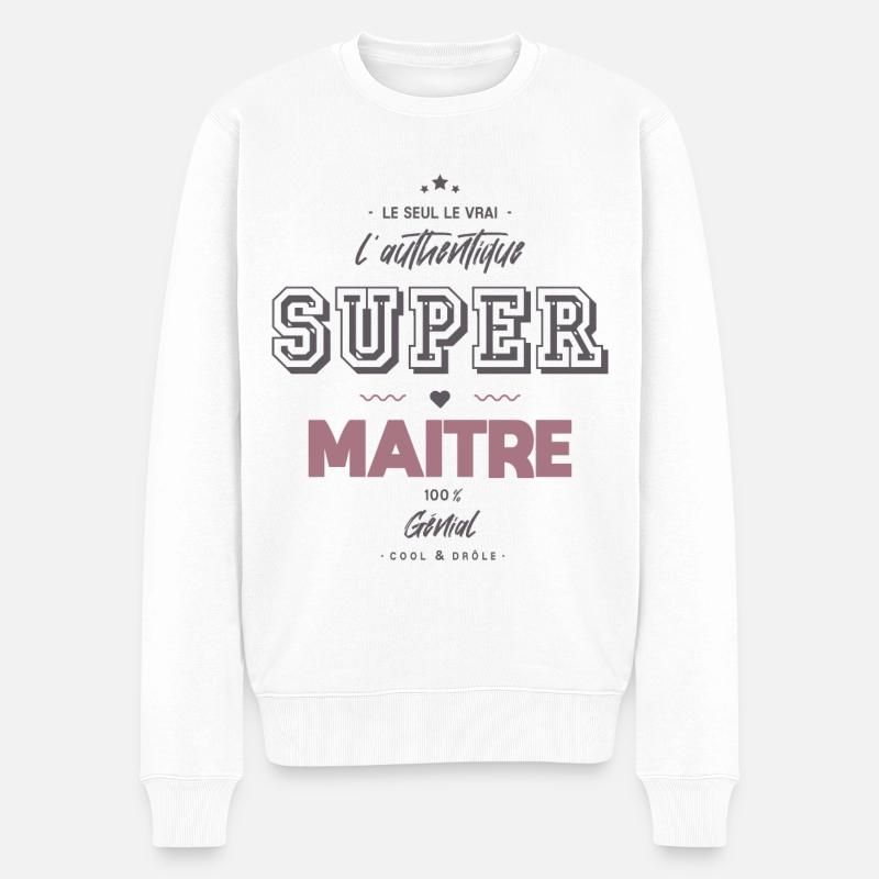 L authentique super maitre - Pull Premium bio Homme - blanc
