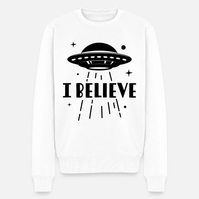 Ich glaube - Männer Premium Bio Pullover - Weiß