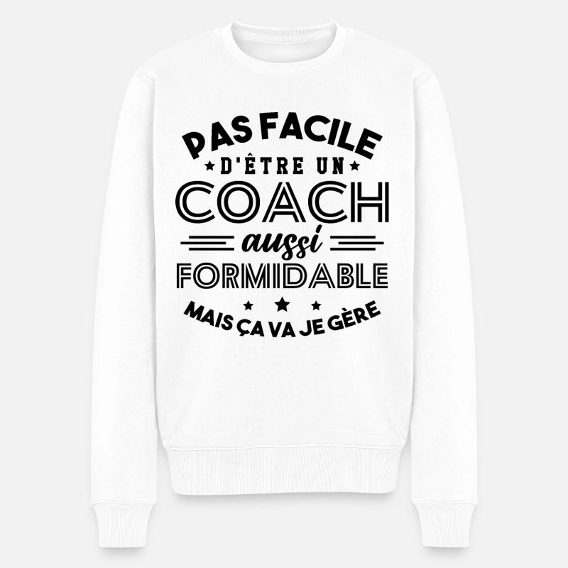 Cadeau Formidable pour Coach Formidable - Pull Premium bio Homme - blanc
