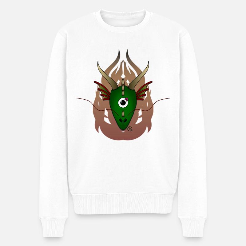 Dragon en feu - Pull Premium bio Homme - blanc