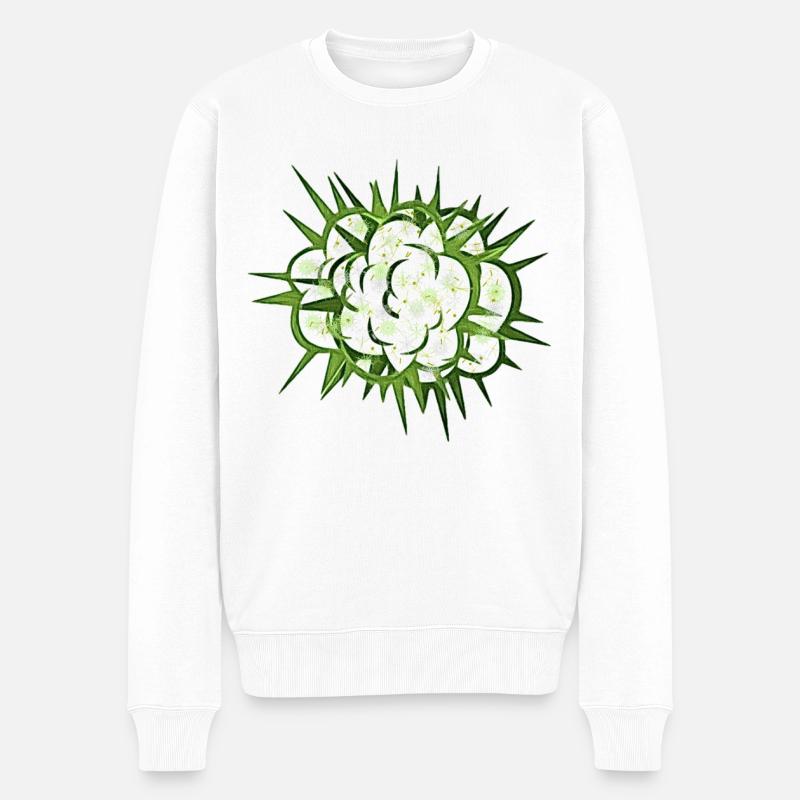 Wolken-Blitz - Männer Premium Bio Pullover - Weiß
