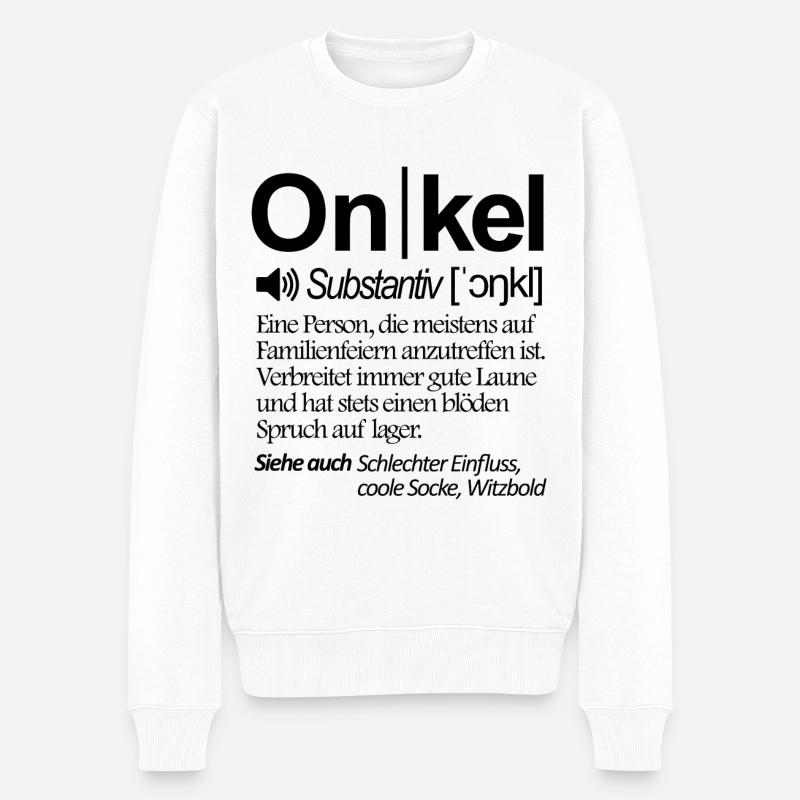 Onkel - Männer Premium Bio Pullover - Weiß