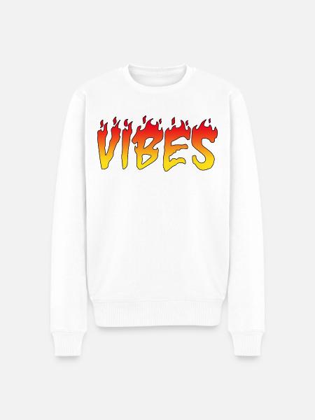 Vibes quote graphic - Men's Premium Organic Jumper - white