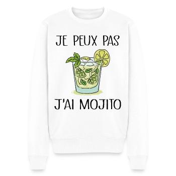 Je Peux Pas J'ai Mojito - Pull Premium bio Homme - blanc - Devant - Thijin (182cm)