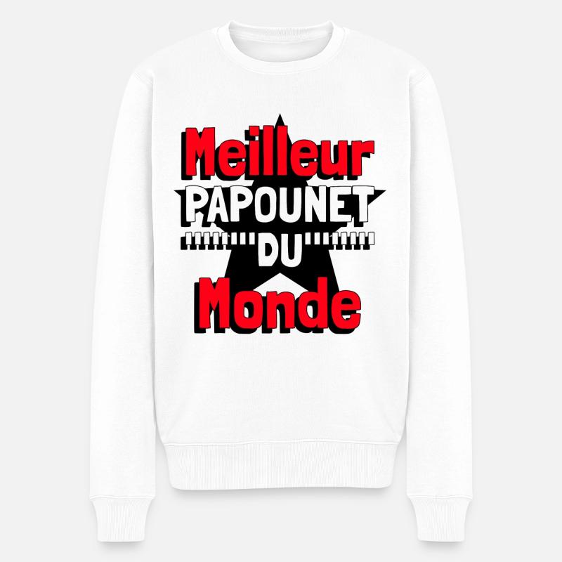 Meilleur papounet du monde - Pull Premium bio Homme - blanc