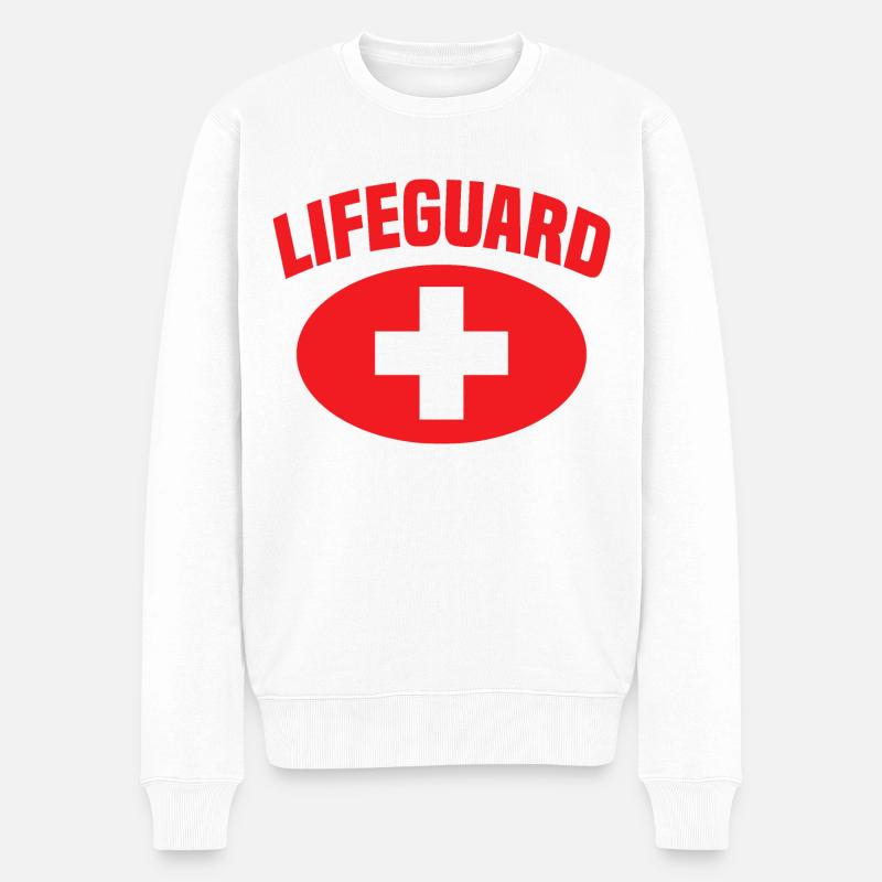 Lifeguard Rettungsschwimmer Bademeister - Männer Premium Bio Pullover - Weiß