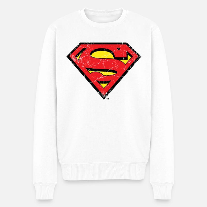Superman Logo S-Shield vintage Snapback Cap - Pull Premium bio Homme - blanc