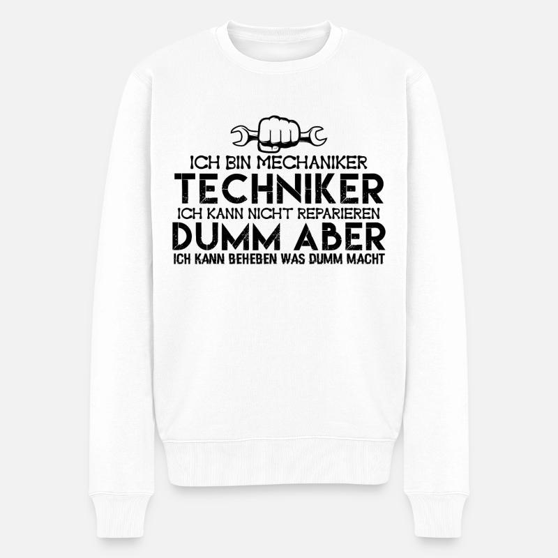 Mechaniker Techniker | Mechaniker - Männer Premium Bio Pullover - Weiß