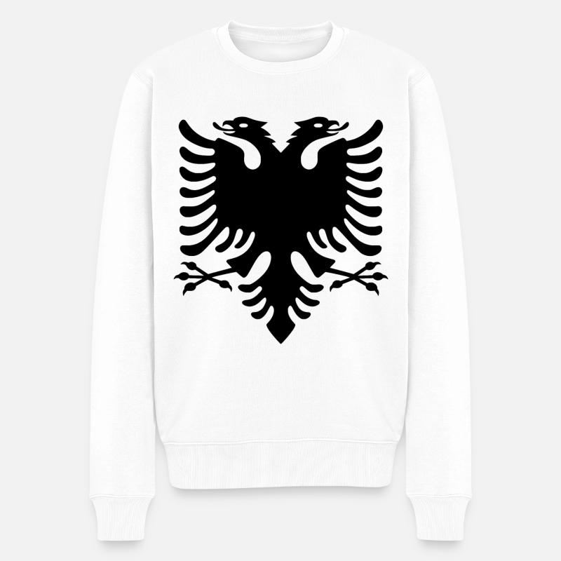 Albanien Albanischer adler - Männer Premium Bio Pullover - Weiß