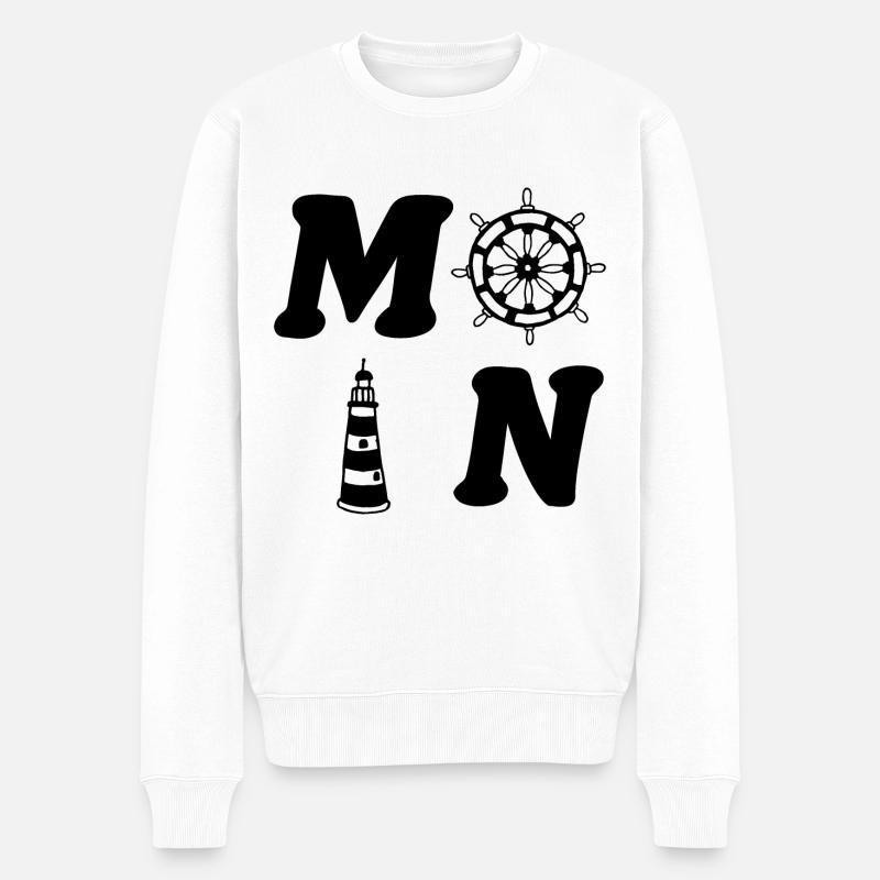 Moin - Männer Premium Bio Pullover - Weiß