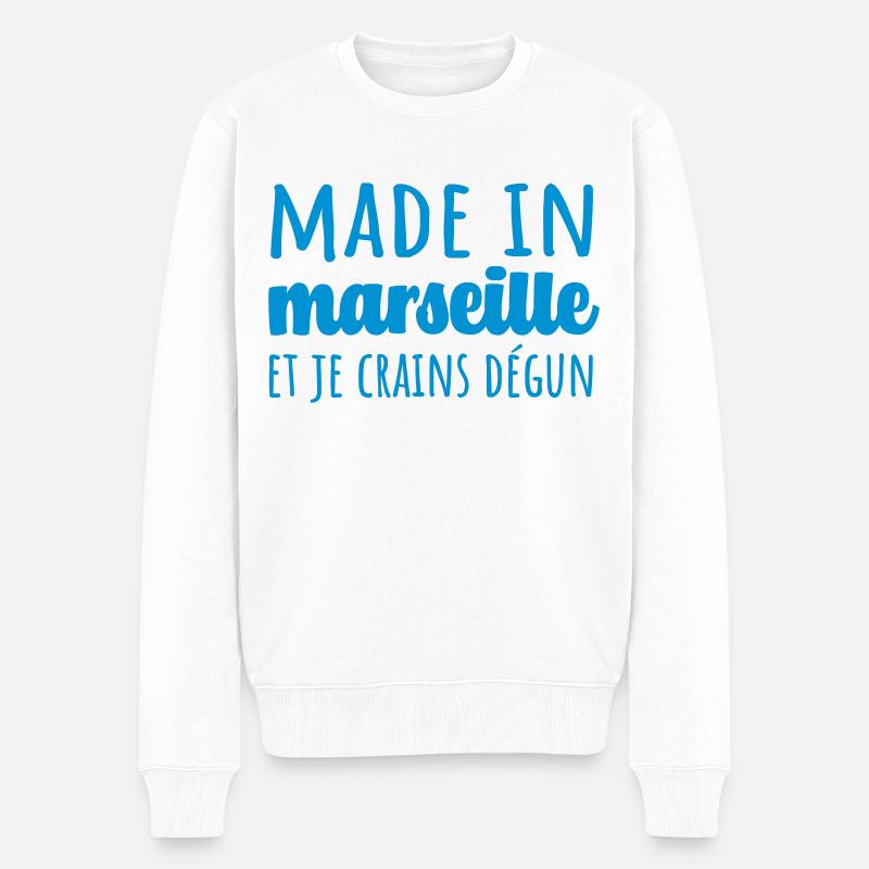 teeshirt marseille humour expression dégun - Pull Premium bio Homme - blanc