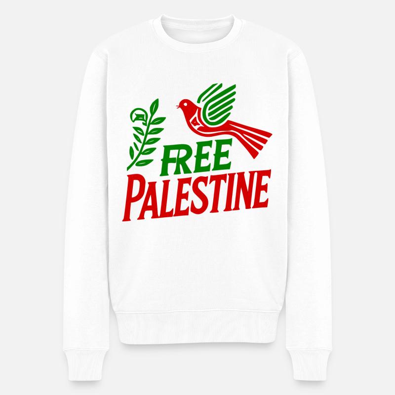 Free palestine - Pull Premium bio Homme - blanc