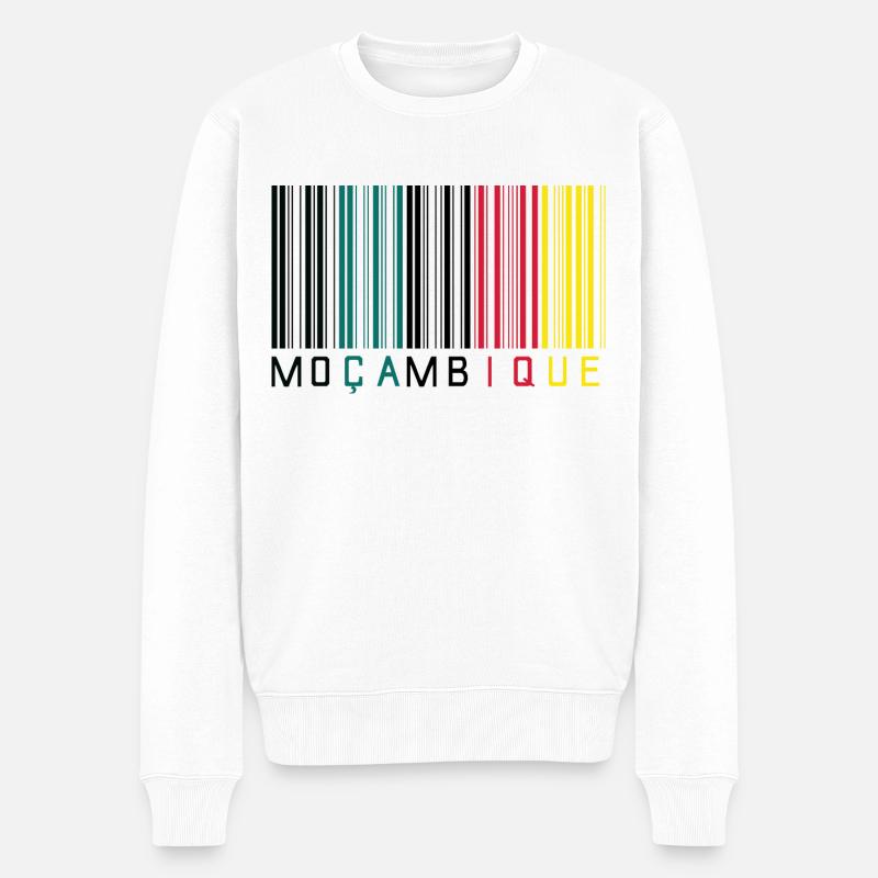 Barcode Mosambik - Männer Premium Bio Pullover - Weiß