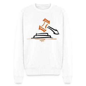 Richterhammer, Court Gavel - Männer Premium Bio Pullover - Weiß - Vorne - Thijin (182cm)
