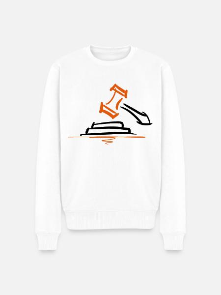 Richterhammer, Court Gavel - Männer Premium Bio Pullover - Weiß