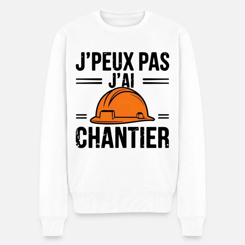 J'peux pas, j'ai chantier - Pull Premium bio Homme - blanc