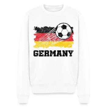 Fußball Deutschland Trikot Fanartikel Deutschland - Männer Premium Bio Pullover - Weiß - Vorne - Thijin (182cm)