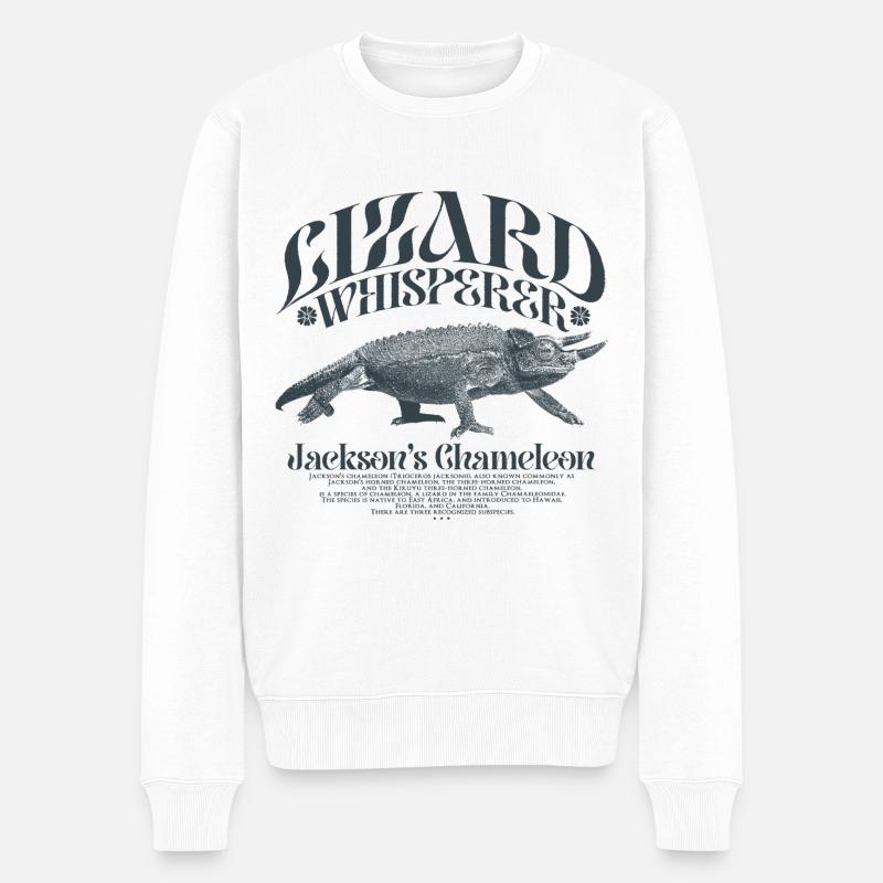 Jackson's Chamäleon Echsenflüsterer - Männer Premium Bio Pullover - Weiß