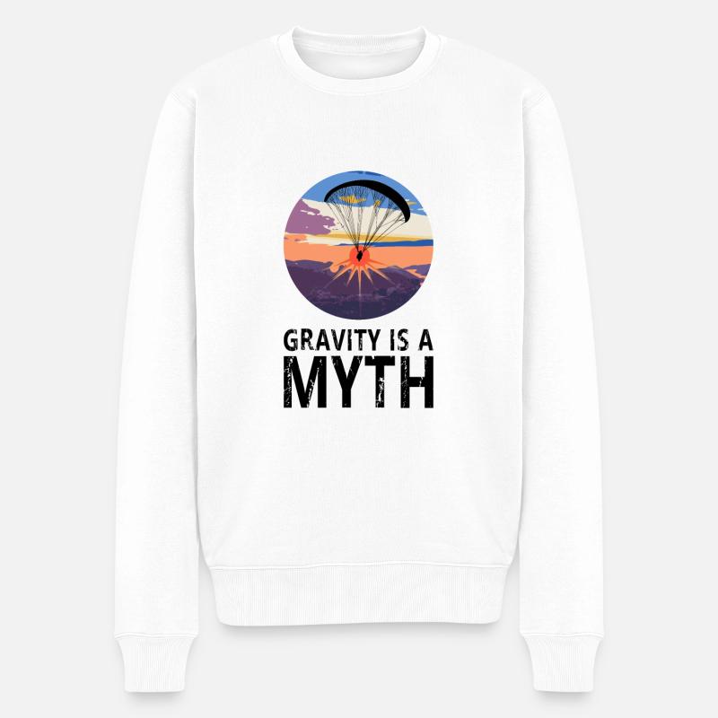 Gravity is a Myth - Gravitation ist ein Mythos - Männer Premium Bio Pullover - Weiß