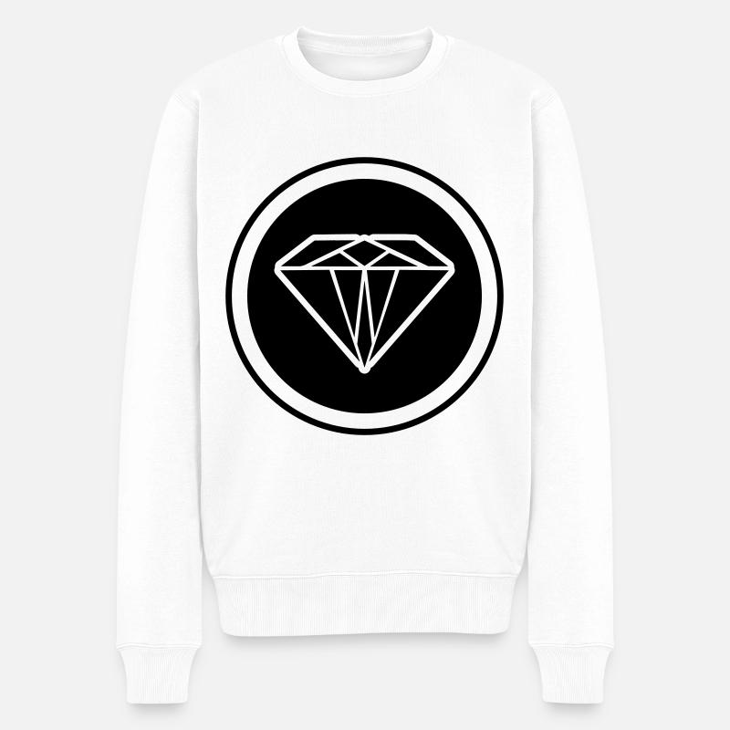 Diamant Symbol - Männer Premium Bio Pullover - Weiß