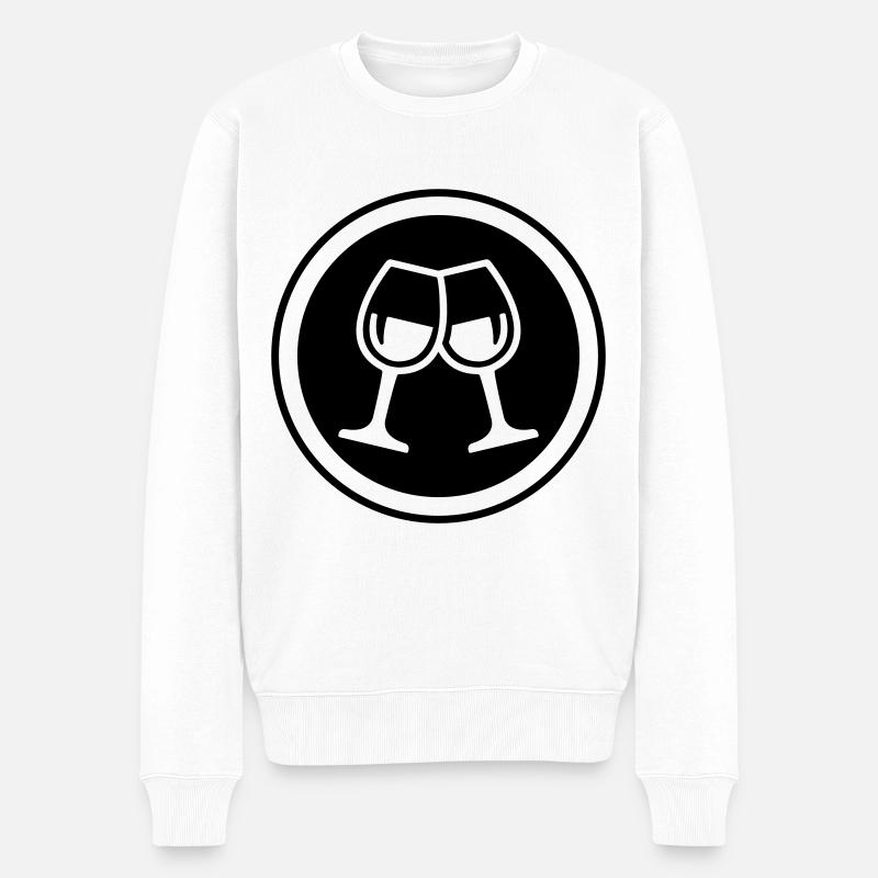 Wein Gläser - Männer Premium Bio Pullover - Weiß