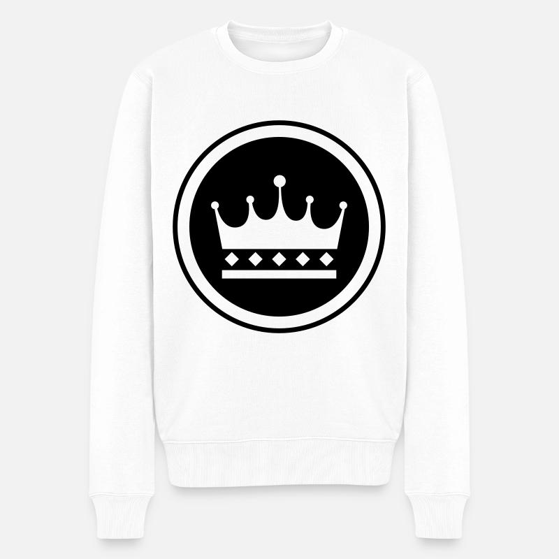 Krone Symbol - Männer Premium Bio Pullover - Weiß