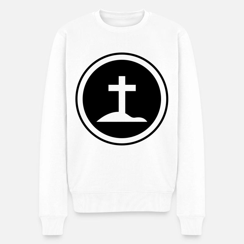 Kreuz Symbol - Männer Premium Bio Pullover - Weiß