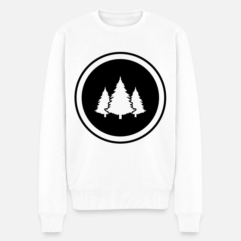 Sapin de forêt d’arbres - Pull Premium bio Homme - blanc