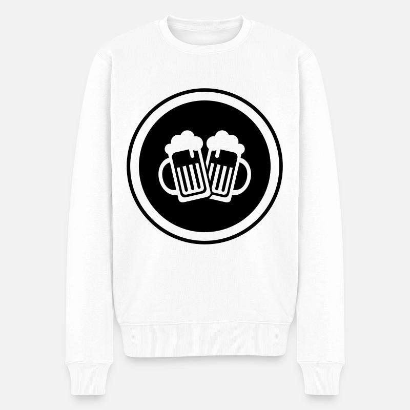 Bierglas Symbol - Männer Premium Bio Pullover - Weiß