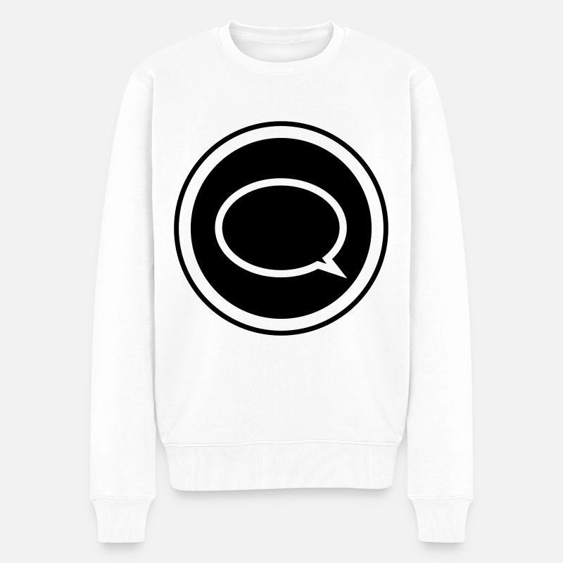 Sprechblase - Männer Premium Bio Pullover - Weiß
