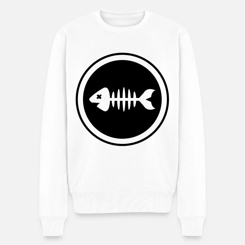 Symbole de poisson Os os - Pull Premium bio Homme - blanc