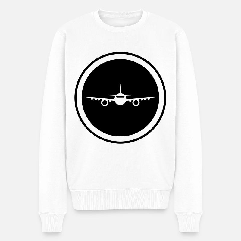 Flugzeug Symbol - Männer Premium Bio Pullover - Weiß