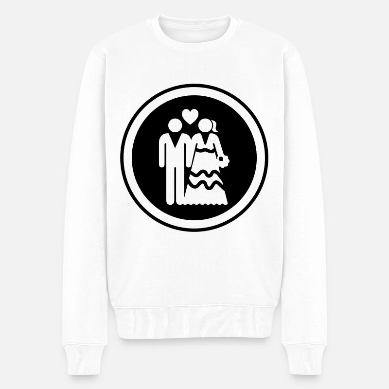 Couple Mariage Mariage Couple - Pull Premium bio Homme - blanc