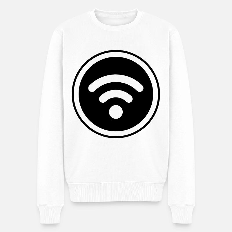 Wlan Internet - Männer Premium Bio Pullover - Weiß